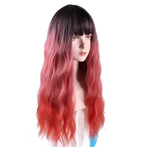 Light golden blonde long straight hairstyle with bangs bjd doll wigs 1/3, 1/4, 1/6,