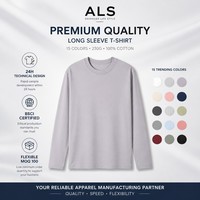 Camiseta de manga larga 230G 100% algodón peinado de alta densidad, venta al por mayor, logotipo personalizado para eventos y aficionados