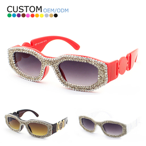 Gafas de Sol Sunway para Mujer, de Lujo, Estilo Vintage, con Diamantes de Imitación, Cristales Cuadrados Irregulares - Product Image 1