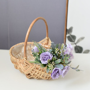<b>Flower</b> <b>baskets</b>, hand-woven rattan handmade gifts, American-style hand-held <b>flower</b> pot <b>baskets</b>, <b>flower</b> arrangement <b>baskets</b>, - Product Image 1