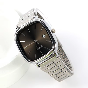 Montres en acier inoxydable sur mesure de haute qualité pour hommes et femmes, montres à quartz rectangulaires décontractées et simples - Product Image 6