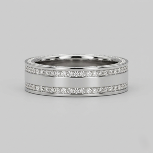 Anillo de platino con diamantes elegantes para mujer, con diseño de piedras brillantes de primera calidad, joyería fina para regalo de compromiso de boda - Product Image 1