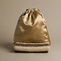 Sac à cordon personnalisé en satin de soie recyclable, sac à bijoux, pochette d'emballage cadeau, logo imprimé, vente en gros, perruque personnalisée
