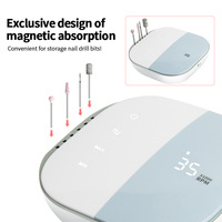 Perceuse à ongles professionnelle rechargeable 35000 tr/min, lime électrique portable pour le retrait du vernis gel, équipement de manucure à faible bruit