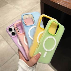 Ốp lưng điện thoại nam nữ không dây sạc từ tính 2 trong 1 màu sắc thời trang cho <span class=keywords><strong>iPhone</strong></span> 17 16 15Pro 14 13 12 11 bán chạy - Product Image 6