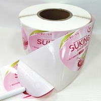 Rouleau d'étiquettes autocollantes fantaisie en vinyle BOPP PE pour machines d'impression flexographique, idéal pour les flacons de soins de la peau, de parfums et de gels de lessive