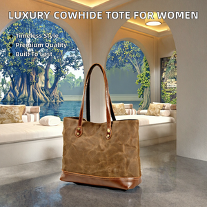 Bolso Tote Portátil de Cuero Vacuno Genuino de Diseño 2025 para Mujer, de Alta Calidad, Lujoso, Clásico, Vintage, con Asa de Hombro y Detalles en Algodón - Product Image 2