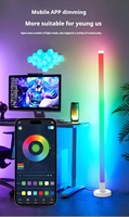 Lampadaire LED RGB Télécommande Application Contrôle Musical Synchronisé Éclairage d'Angle Minuterie Lampe sur Pied Intelligente Moderne pour Chambre Salon