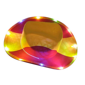Sombrero de Vaquero con Luces LED Intermitentes de Colores, Sombrero con Diseño de Bandera Nacional para Fiestas, Festivales y Eventos Deportivos - Product Image 4