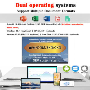 ZDHQ 65 75 85 86 98 110 인치 4K LCD 펜/손가락 터치 스마트 보드 평면 패널 학교 교육용 인터랙티브 화이트 보드 - Product Image 2