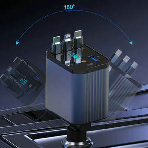 X15 Câble Rétractable 4-en-1 Type C PD 2A Charge Rapide, Station de Chargement Téléphone Voiture avec Lumière d'Ambiance Ciel Étoilé - Product Image 4