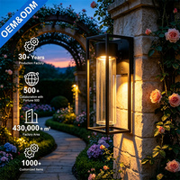 Nouvelle lampe murale d'extérieur carrée minimaliste créative pour patio, jardin, décorative, étanche IP44, en aluminium, LED