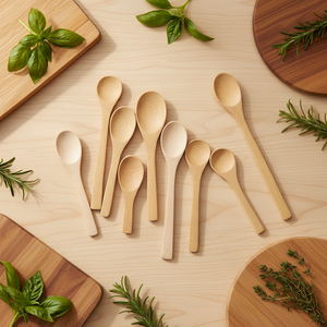 Cucchiai di Legno Usa e Getta con Logo Personalizzato, Diverse Dimensioni, Piccoli Cucchiai di Bambù <span class=keywords><strong>per</strong></span> <span class=keywords><strong>Miele</strong></span>/Caffè/Olio di Cocco/Zuppa - Product Image 1