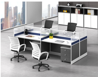 Meubles modernes, table de centre d'appels en forme de L, cloison de bureau, bureau d'ordinateur, poste de travail à cloison pour 8 personnes