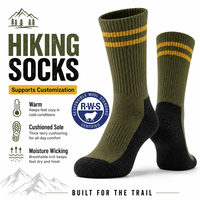 Chaussettes thermiques en laine mérinos pour hommes, design Xingyou, logo personnalisé, chaussettes de randonnée d'hiver, chaussettes de sport chaudes et rembourrées, vente en gros