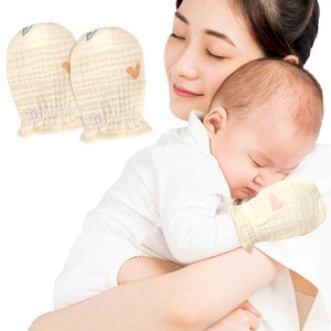 Guanti antiscivolo per neonati 100% cotone lavabili con stampa di cartoni animati, semplici guanti per neonati da 0 a 6 mesi, quattro stagioni - Product Image 3