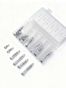 Lot de 18 chevilles moulées en acier zingué robustes, vis d'ancrage murales à tête creuse, boulons d'expansion <span class=keywords><strong>pour</strong></span> fixations - Product Image 4