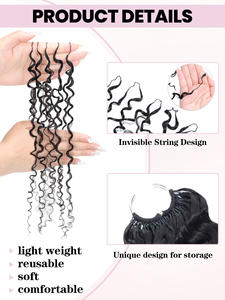 Nouvelles extensions de cheveux humains bouclés Pixie à pointe effilée pour tressage au crochet, 100g - Product Image 4