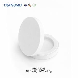 Minimalist Circular Refillable Beauty Powder Holder Attached <b>Mirror</b> Recyclable <b>Plastic</b> Cosmetic Vessel - Product Image 6