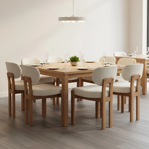 Juego de 2 Sillas de Comedor de Madera Maciza Tapizadas en Chenilla Estilo Rústico para Restaurante y Sala de Estar - Product Image 3