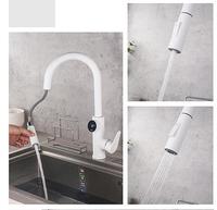 Robinet de cuisine à douchette extractible avec affichage numérique LED de haute qualité, mitigeur monocommande pour évier de cuisine