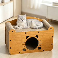 Arbre à chat moderne de luxe, tour à chat d'intérieur, griffoir, maison pour chat, assemblage facile, en carton, 1 niveau