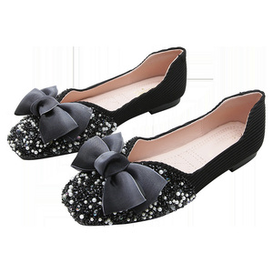 Nouvelles chaussures bateau plates à perles et strass, mini-boussole, bout fermé, à enfiler, légères, respirantes, en PU, pour l'été, le printemps et l'automne - Product Image 3