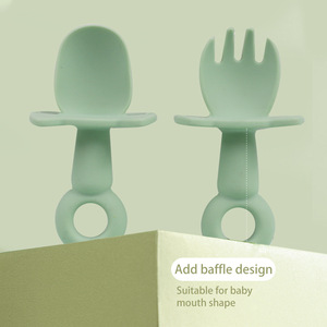 Juego de 2 Cucharas y Tenedores de Silicona para Bebés y Niños Pequeños, Libres de BPA - Product Image 1