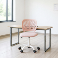 Chaise de classe compacte moderne pour étudiants, dossier ergonomique en maille respirante, hauteur réglable, structure en plastique, rotation à 360 degrés