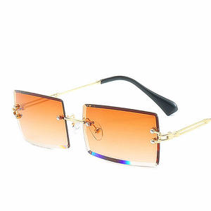 Gafas de Sol Rectangulares Sin Montura de Lujo con Logotipo Personalizado para Hombre, Lentes Degradadas con Protección UV400, Gafas de Sol Cuadradas para Hombre y Mujer - Product Image 4