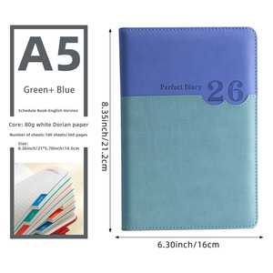 2026 elegan A5 ukuran sampul keras perencana dengan 360 lembar praktis dipersonalisasi sampul kertas modis sampul jahit untuk hadiah - Product Image 4