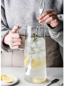 48oz de vidrio jarra de agua con filtro de la tapa de vidrio de bebida jarra de jugo de agua de limón helado de té de vidrio de - Product Image 6