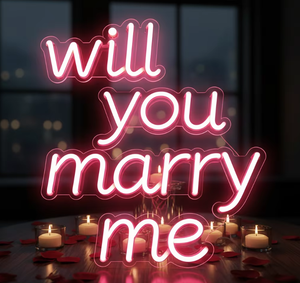 Letrero de Neón con la Frase '¿Te Casas Conmigo?' LED RGB <span class=keywords><strong>para</strong></span> Propuesta de Matrimonio, Exhibición en Tiendas, Arte de Interior, Impermeable, Duradero, Marco Personalizable, Colores Personalizables - Product Image 1