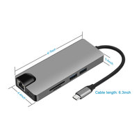 USB3.0 USB C Hub 9 en 1 Station de charge adaptateur PD type c avec prise audio HDTV4k RJ45