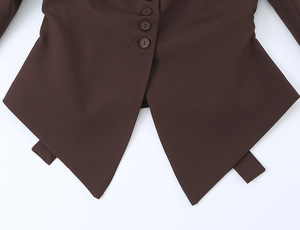 Blazer <span class=keywords><strong>de</strong></span> Diseño Personalizado para Oficina con Pliegues en el Pecho, Cierre <span class=keywords><strong>de</strong></span> un Solo Botón, Sin Mangas o con Mangas Largas, Fabricación OEM por Fábrica <span class=keywords><strong>de</strong></span> Ropa China - Product Image 3