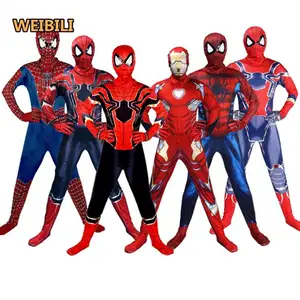 Manufacturer Children Halloween Cosplay Bodysuit Steel Spider Performance Costume