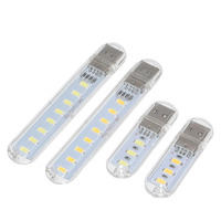 Mini Mobile Power USB LED Lamp DC5V 3 LED 8 LED Camping Computer Portable Night USB Gadget Lighting For PC Laptop