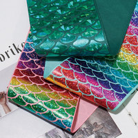 Pita Grosgrain Sisik Duyung Berlapis Emas 100% Poliester Pita Cetak Pelangi untuk Kerajinan DIY, Ikat Rambut, Pembungkus Kado, Dekorasi