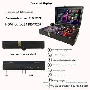 Nueva Consola de Juegos Portátil Pandor de 14 Pulgadas, Todo en Uno, Arcade, Doble, de Sobremesa, con Monedas, en Inglés - Product Image 6