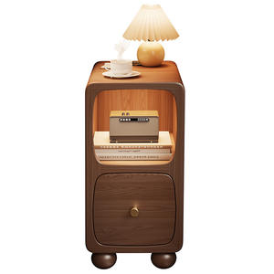 Wholesale Durable Wooden Storage Shelf <strong>Narrow</strong> <strong>Bedside</strong> <strong>Table</strong> All Solid Wood With Drawer <strong>Bedside</strong> Nightstand - Product Image 5