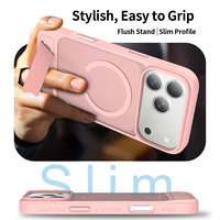 Funda Magnética con Soporte para Teléfono, Color Rosa, para Mujer, Acabado Mate, Compatible con iPhone 18 17 Pro Max, Tacto Suave, Antigolpes, Personalizada