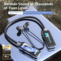 Écouteurs sportifs sans fil intra-auriculaires à autonomie ultra-longue 200-500 mAh avec contrôle du volume, affichage numérique LED JL, fixation tour de cou, étanchéité IPX-6