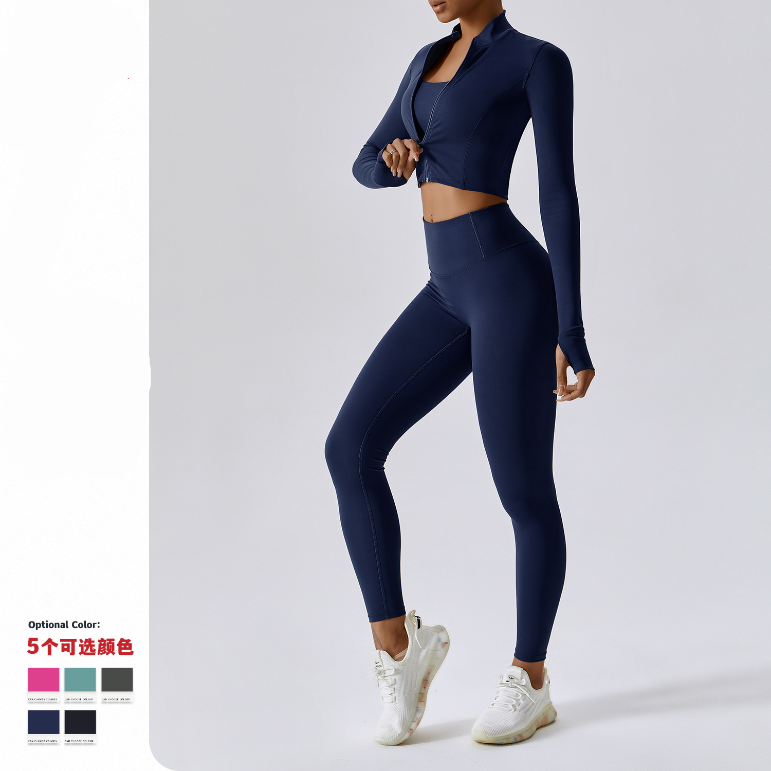 3 Pcs Set New Style Indoor Outdoor Sports Yoga Set Solid Color Hollow Comfortable Design Yoga Leggings Top Suit