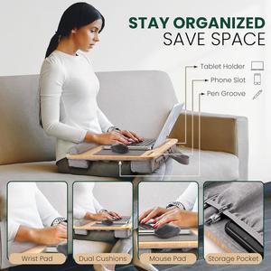 Natural Bamboo Laptop Table <strong>Desk</strong> Portable Adjustable Panel Tilt Laptop Bed Laptop <strong>Desk</strong> for Home Office Sofa - Product Image 3