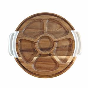 Grandes planches de <span class=keywords><strong>charcuterie</strong></span> de voyage en bois d'acacia avec poignée de couvercle Planches de <span class=keywords><strong>charcuterie</strong></span> à découper en bois avec compartiment intégré pour le service du fromage - Product Image 3