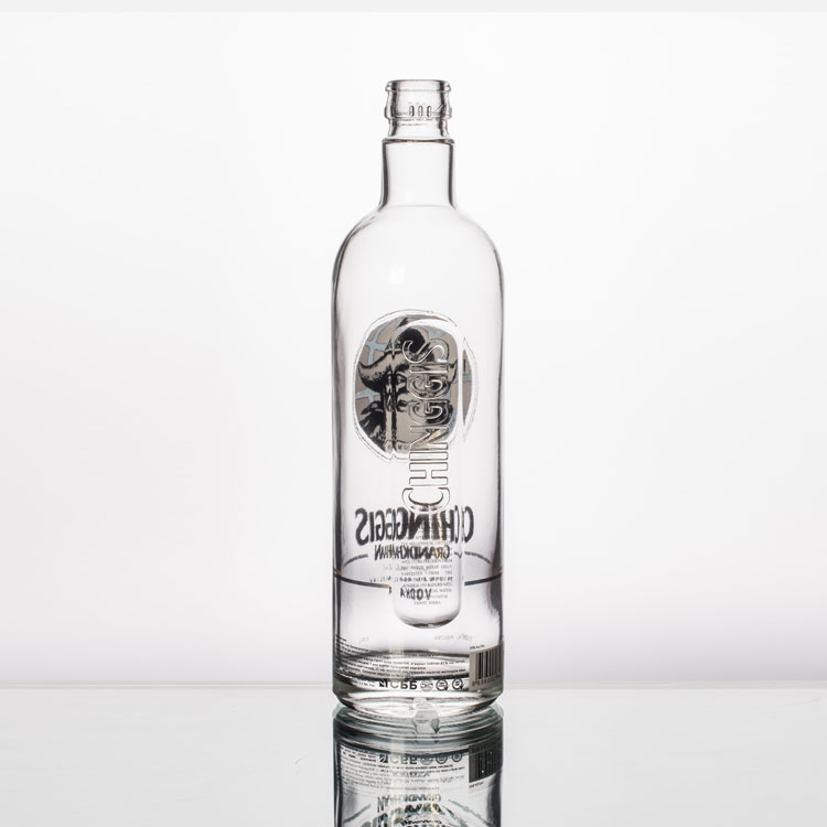 Clear Round Brilliant Mongolia Vodka Bottle 750ml - Premium Flint
