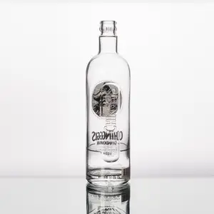 Best selling clear round brilliant Mongolia vodka bottle 750ml