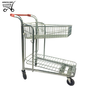 Bekas Murah Gudang Wire Push <span class=keywords><strong>Hand</strong></span> <span class=keywords><strong>Trolley</strong></span> Supermarket <span class=keywords><strong>Trolley</strong></span> untuk Transportasi Barang - Product Image 1