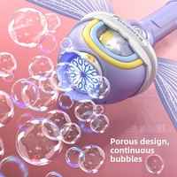 Nouvelle machine à bulles électrique portable en plastique ABS en forme d'ange cheval pour filles, avec lumière froide automatique, jouet bâton de 130 ml