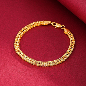 Pulsera Jianai Chapada en Oro de 18K, Cadena de 6MM para Hombre, Joyería, Regalo - Product Image 1